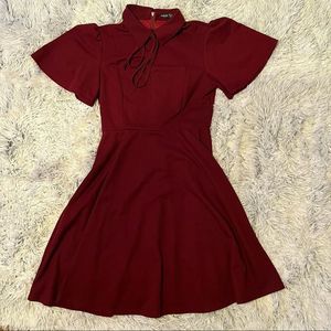 Shein wine skater dress Large